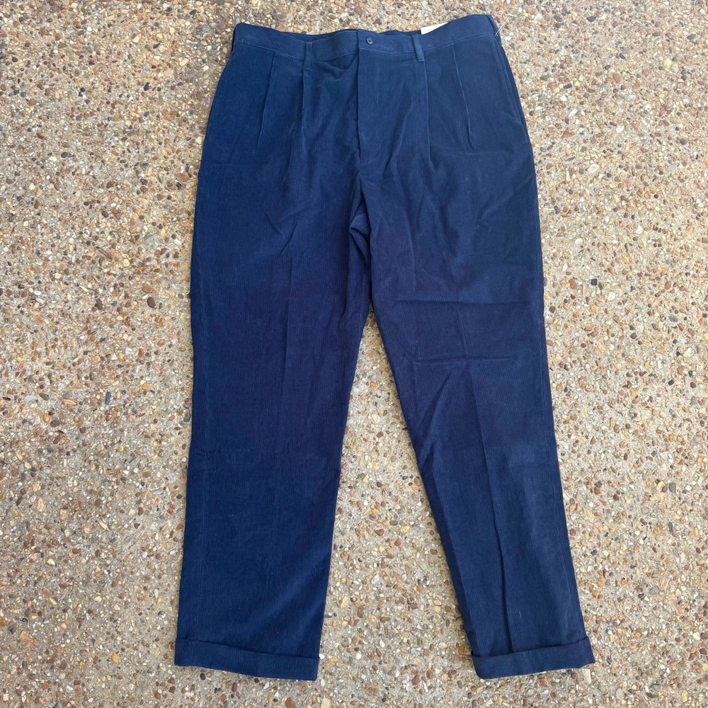 NWT Alan Flusser Savana Skipper Navy Blue Corduroy Pants Size W40 L32